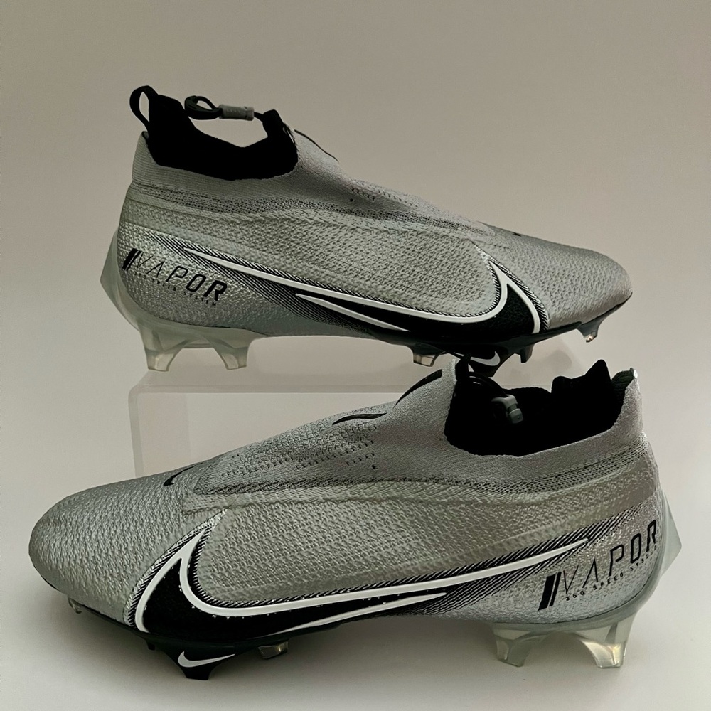 Nike Vapor Edge Elite 360 AO8276-100 Pro Silver Black Football Cleats Size 11